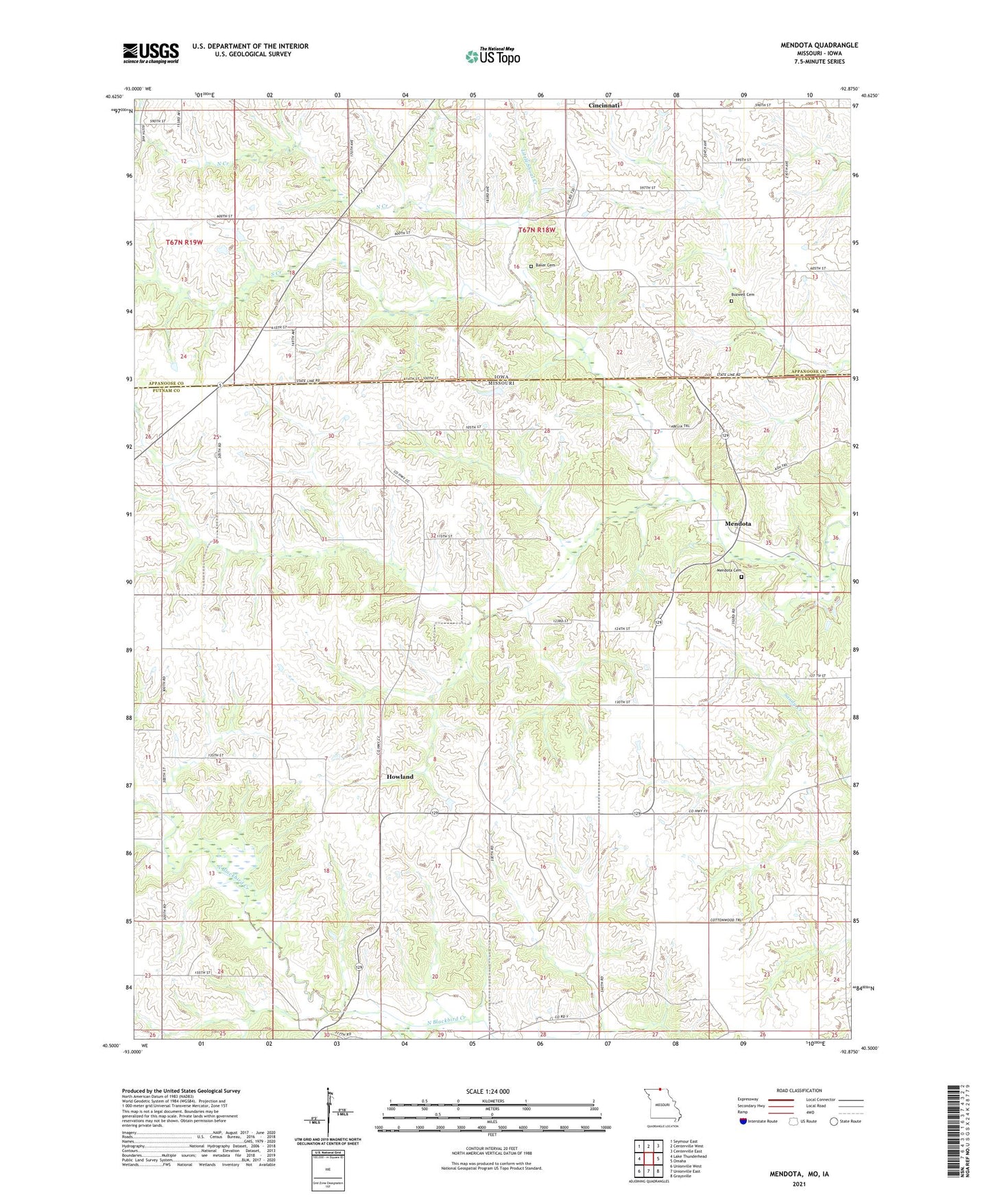 Mendota Missouri US Topo Map Image