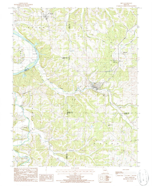 Classic USGS Meta Missouri 7.5'x7.5' Topo Map Image