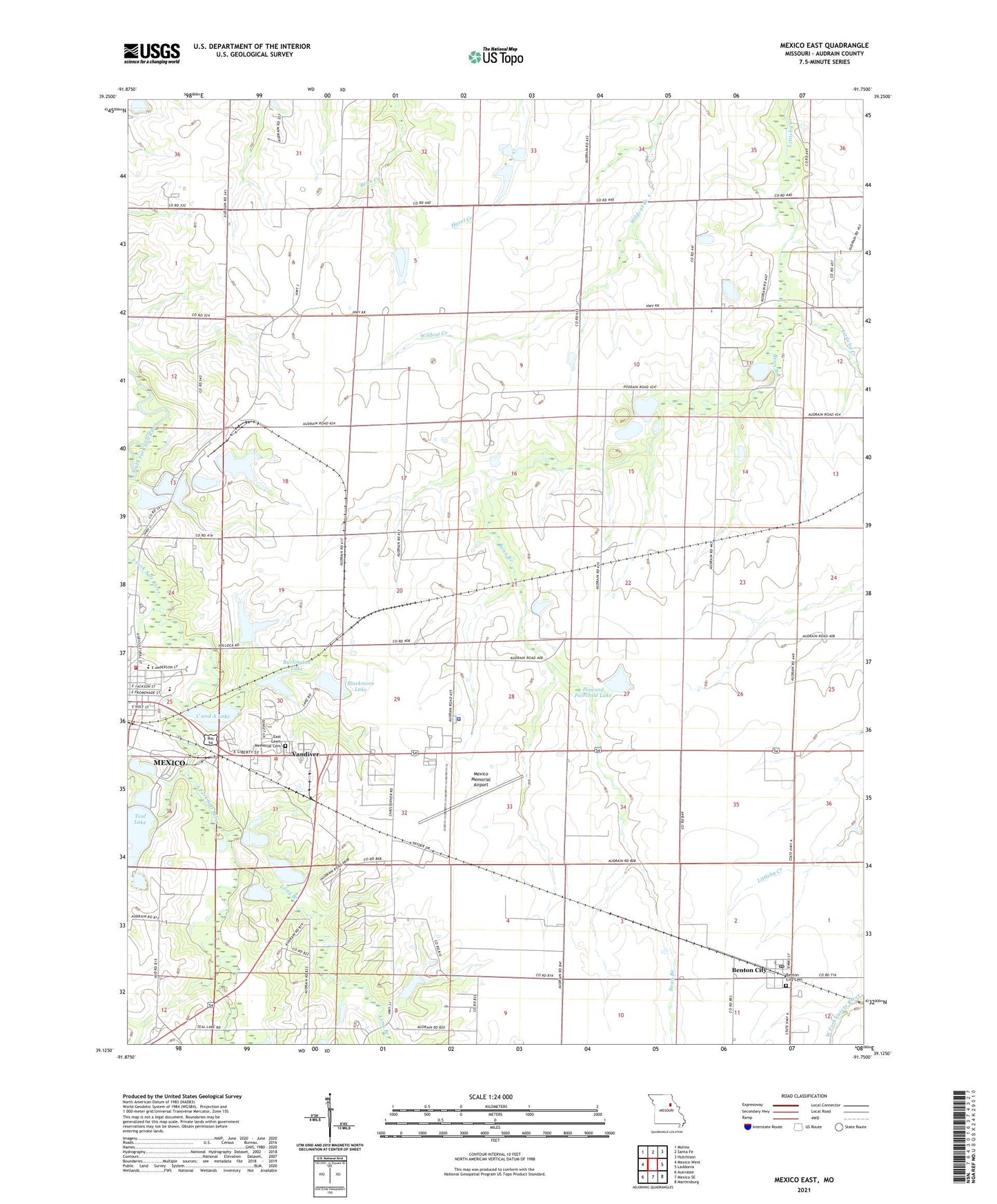 Mexico East Missouri US Topo Map Image