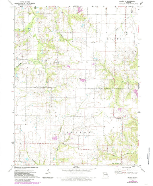 Classic USGS Mexico SE Missouri 7.5'x7.5' Topo Map Image