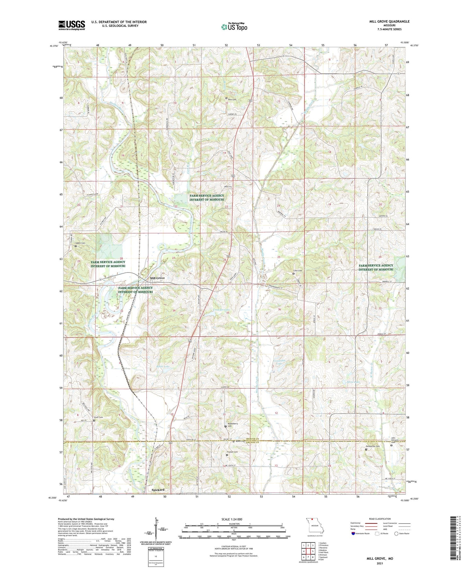 Mill Grove Missouri US Topo Map Image