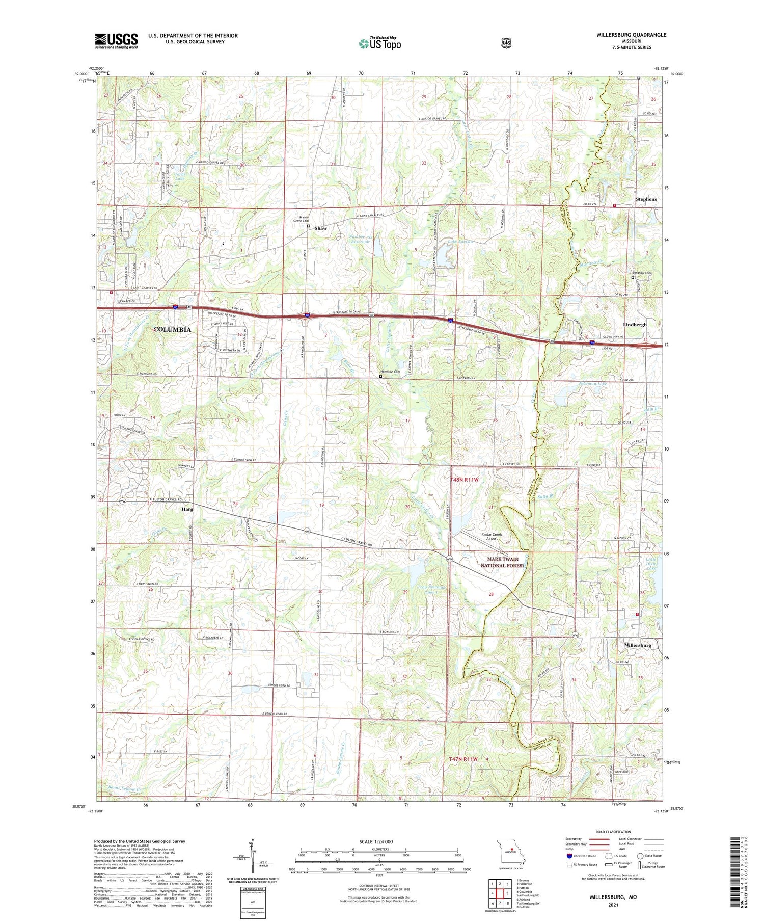 Millersburg Missouri US Topo Map Image