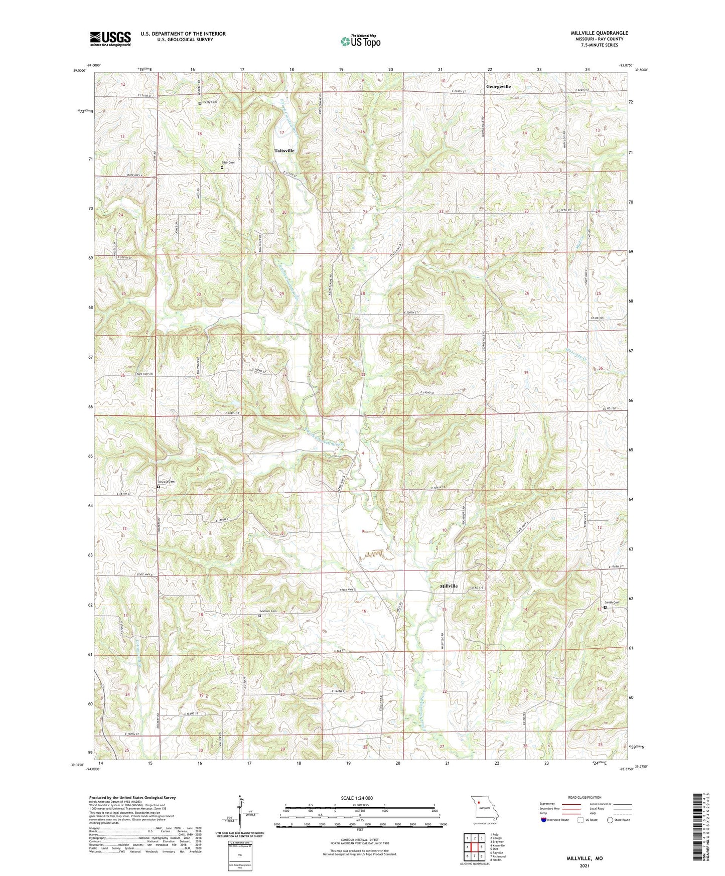 Millville Missouri US Topo Map Image