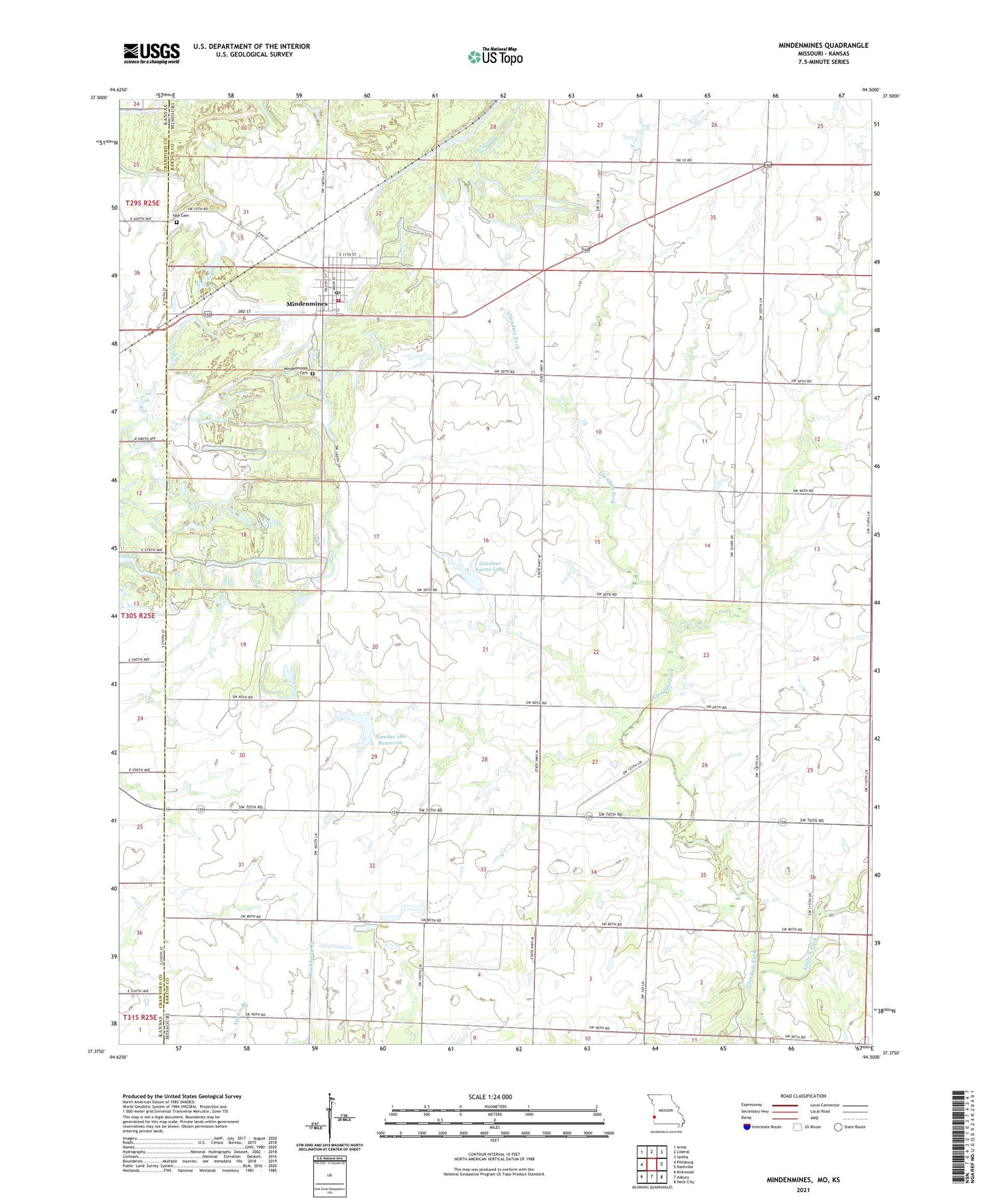 Mindenmines Missouri US Topo Map Image