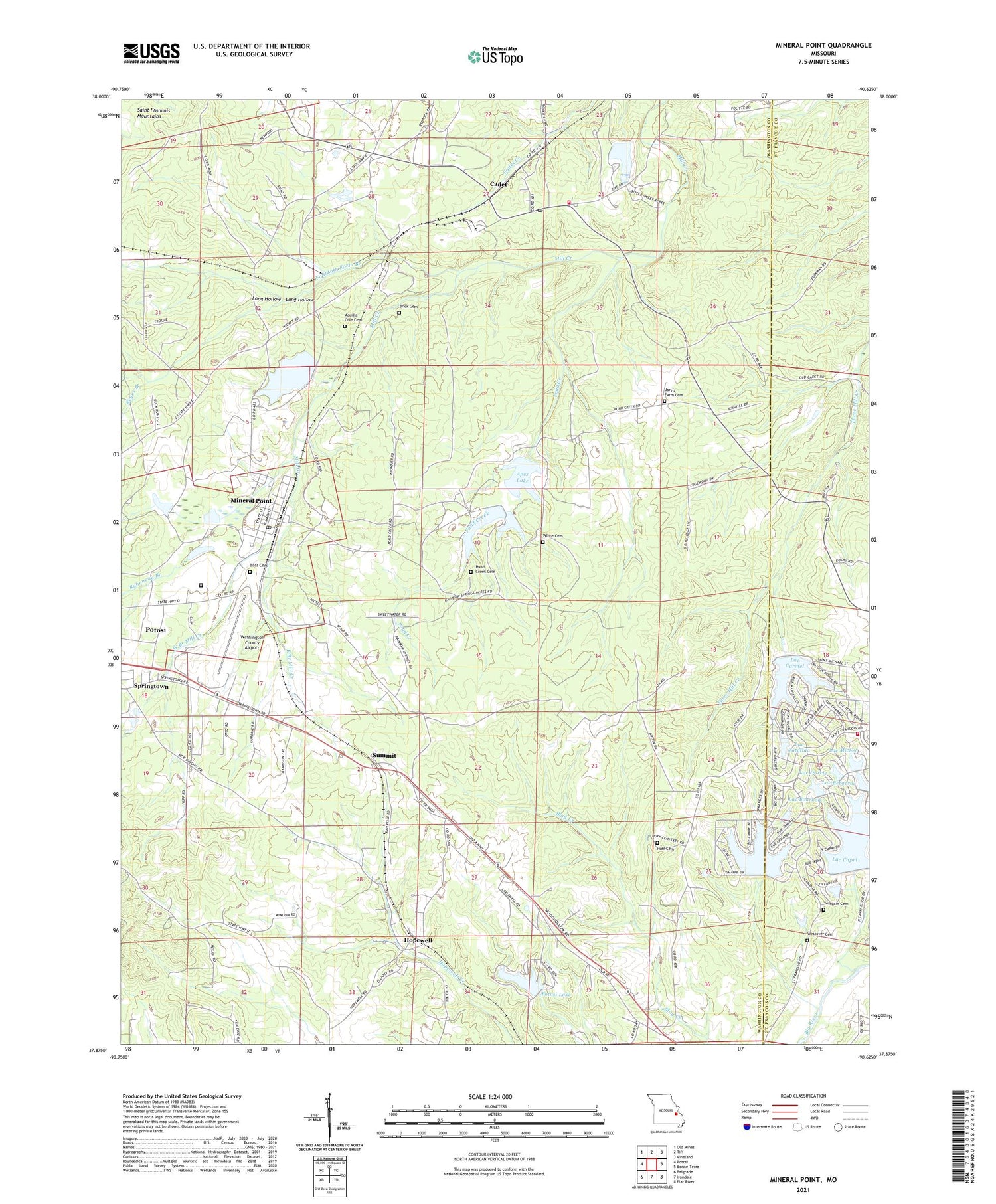 Mineral Point Missouri US Topo Map Image