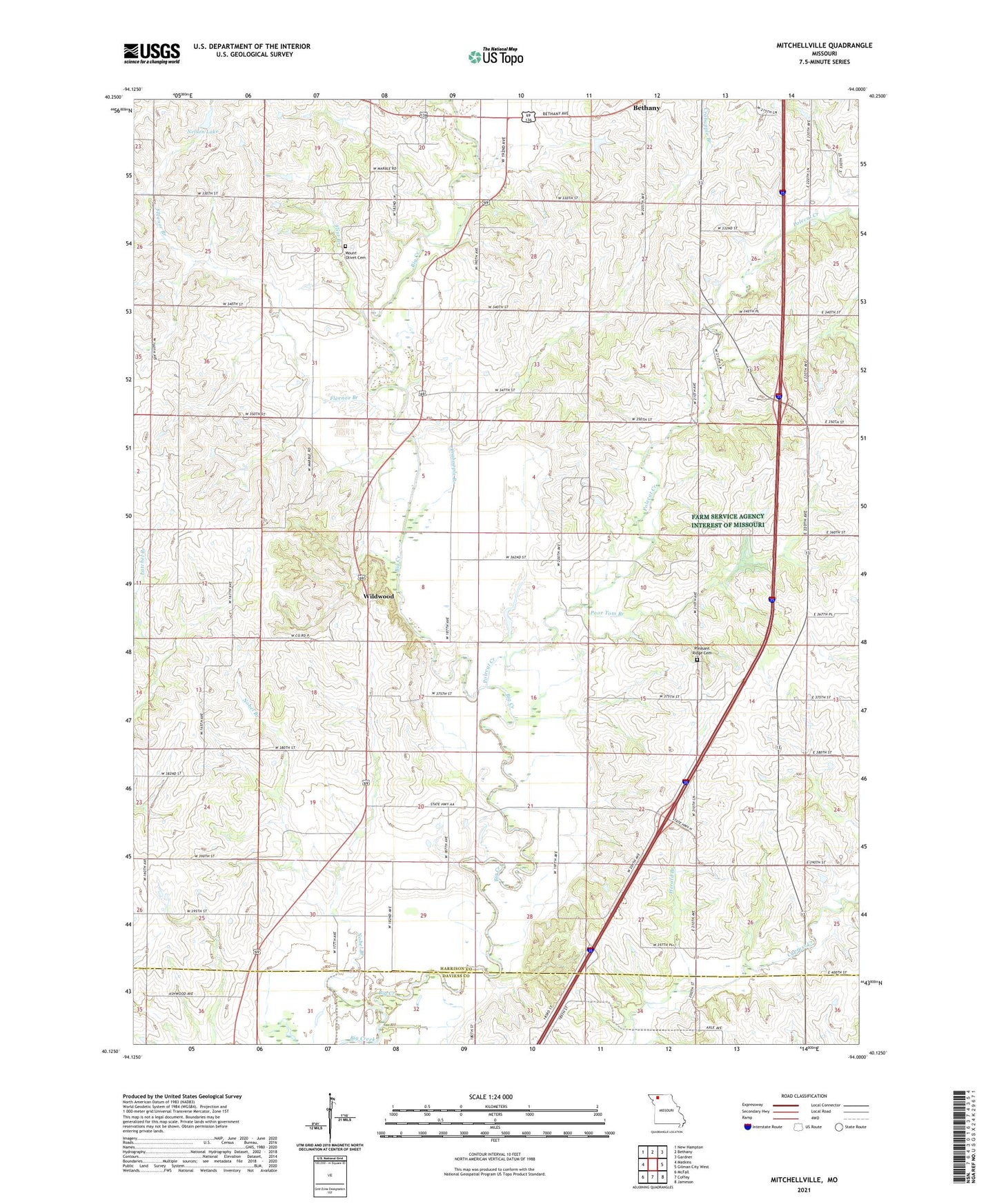 Mitchellville Missouri US Topo Map Image
