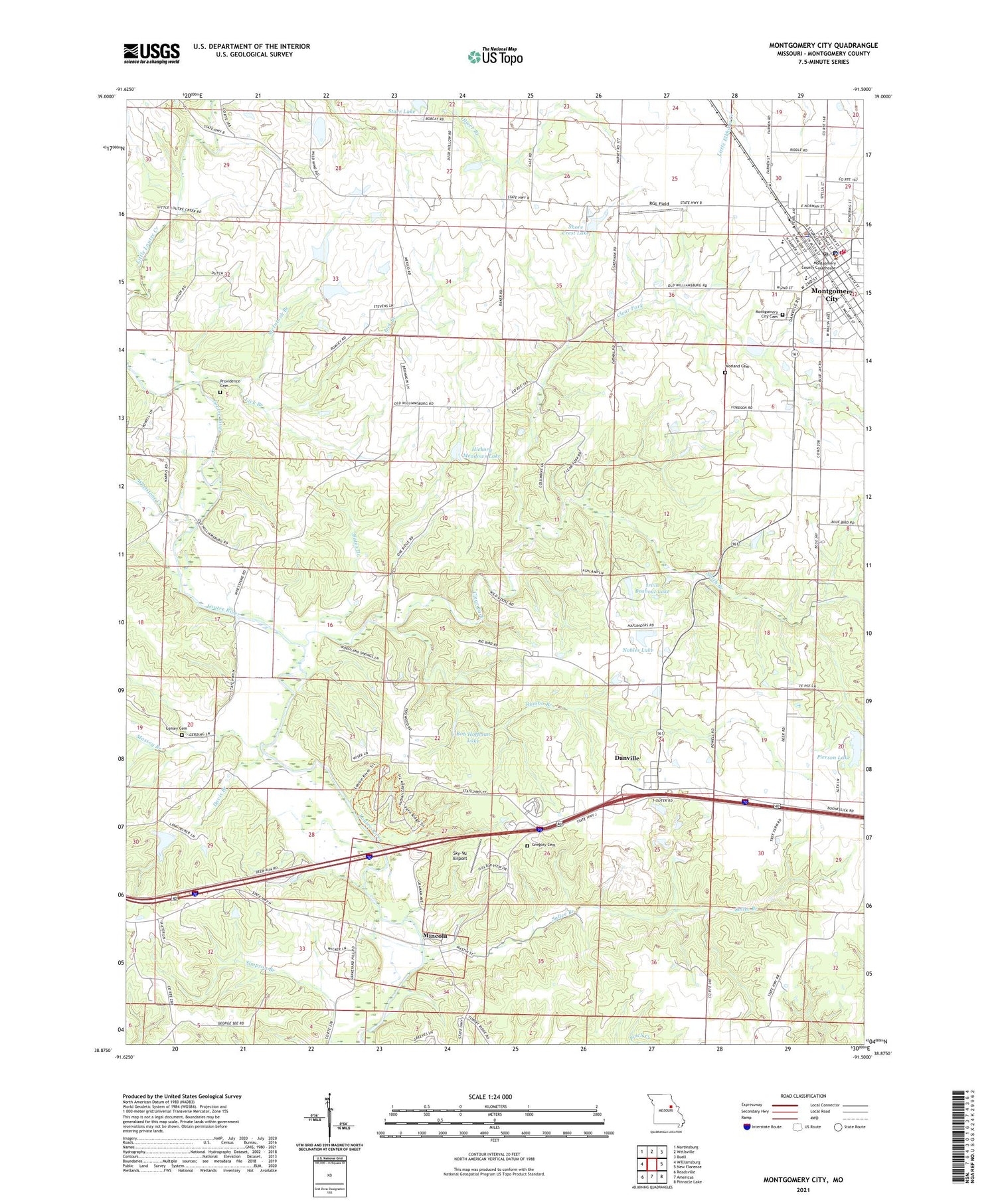 Montgomery City Missouri US Topo Map Image