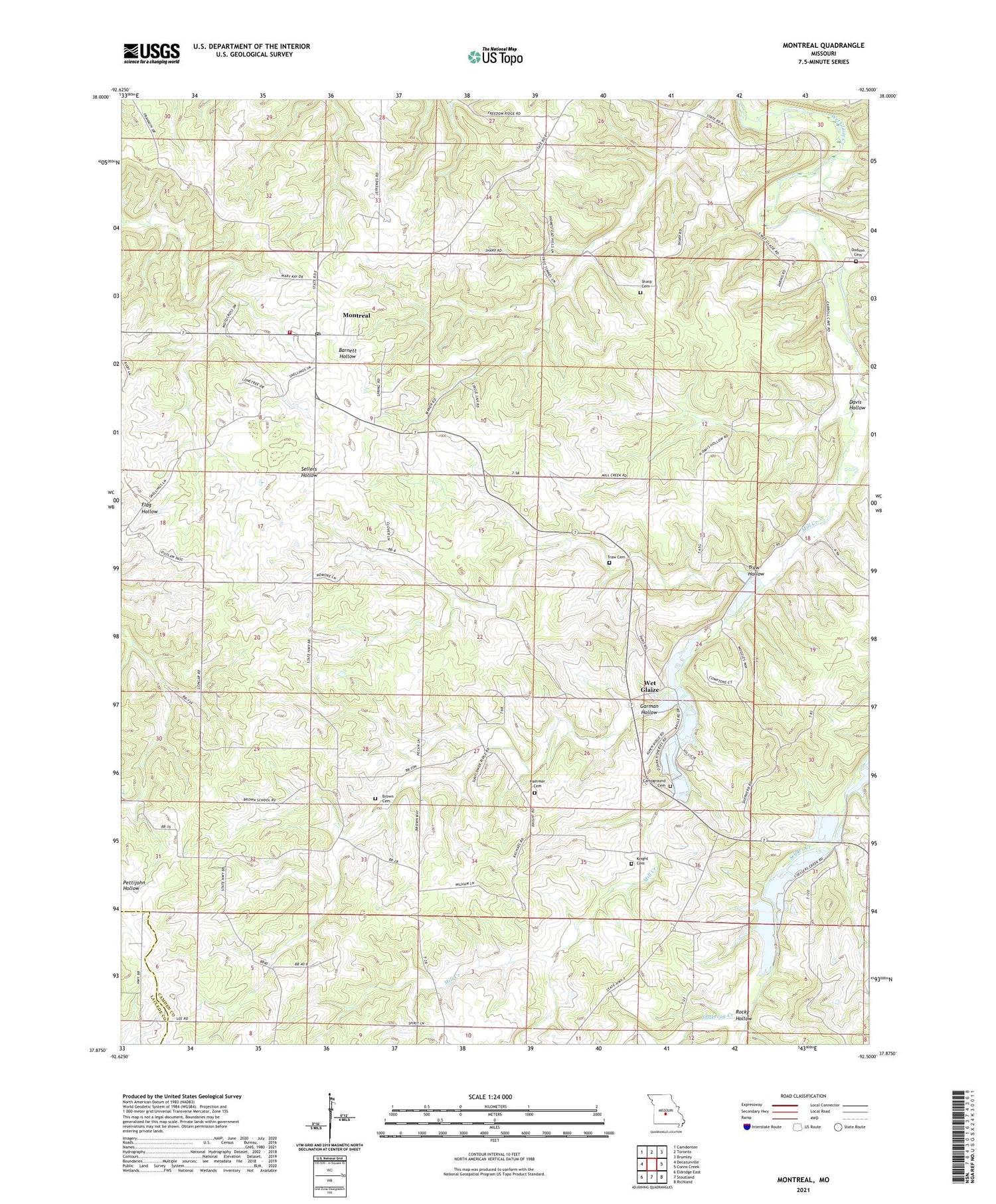 Montreal Missouri US Topo Map Image