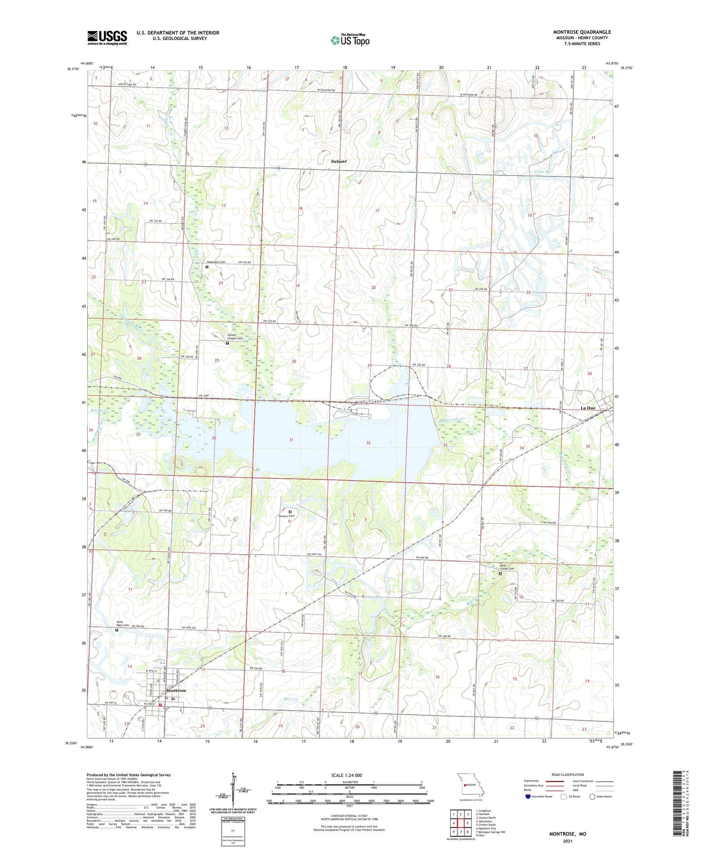 Montrose Missouri US Topo Map Image