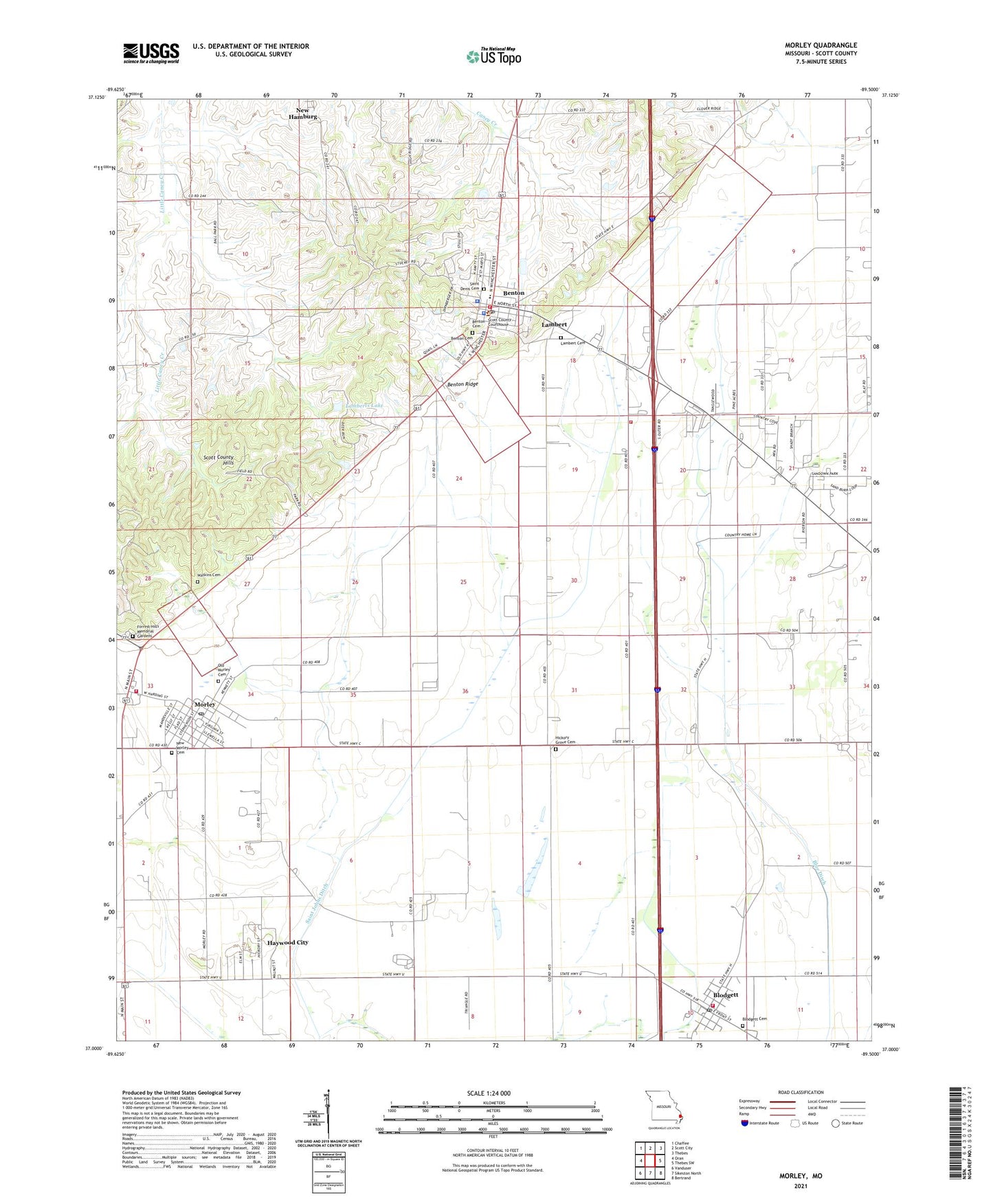 Morley Missouri US Topo Map Image