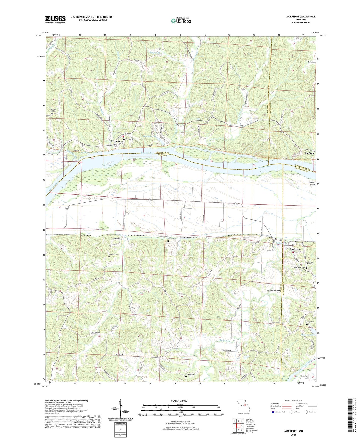 Morrison Missouri US Topo Map Image