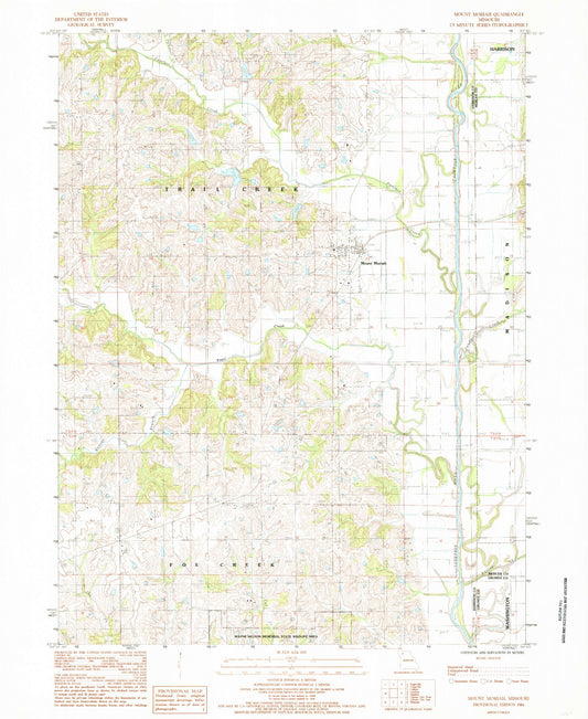 Classic USGS Mount Moriah Missouri 7.5'x7.5' Topo Map Image