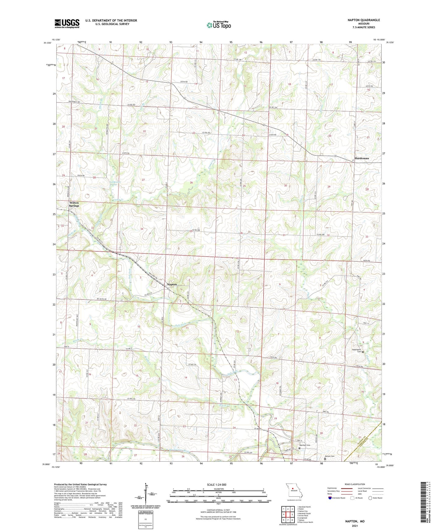 Napton Missouri US Topo Map Image