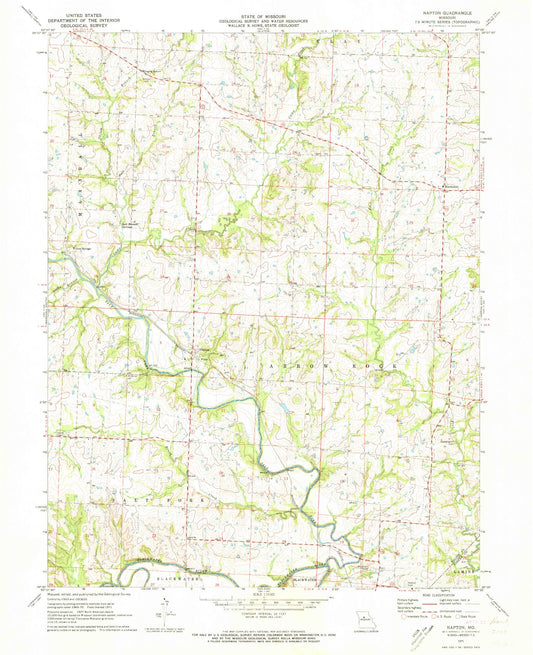 Classic USGS Napton Missouri 7.5'x7.5' Topo Map Image