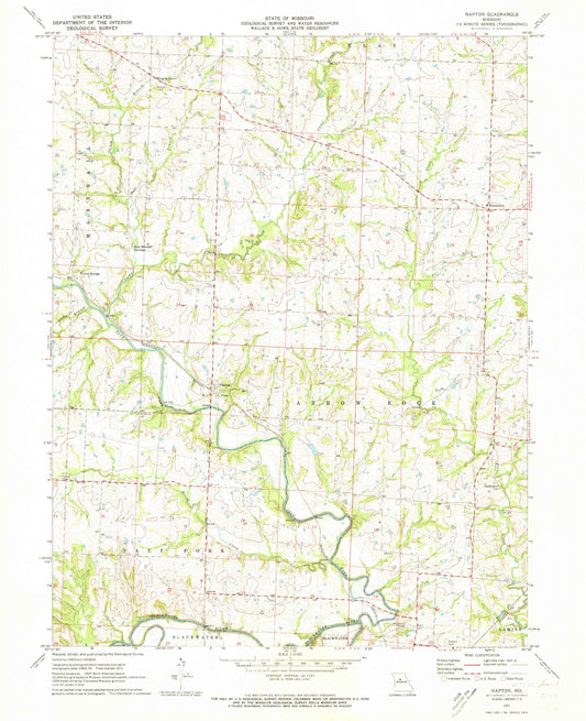 Classic USGS Napton Missouri 7.5'x7.5' Topo Map Image