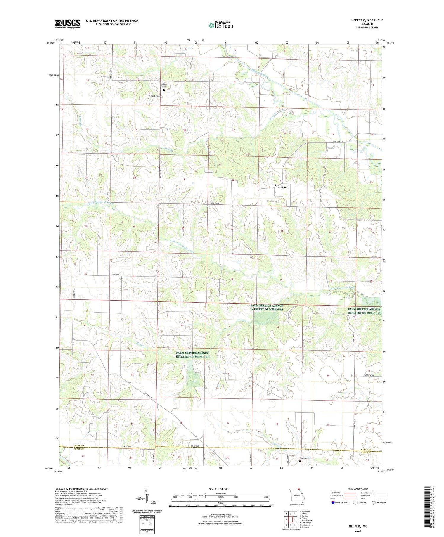 Neeper Missouri US Topo Map Image