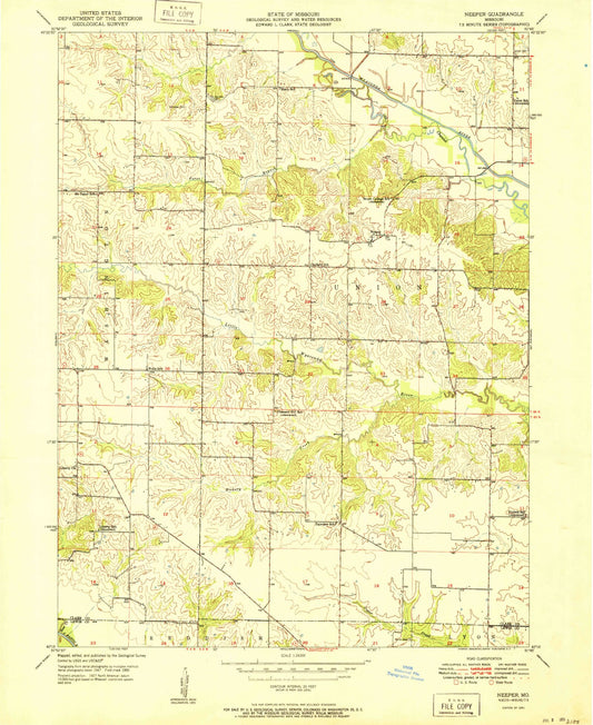 Classic USGS Neeper Missouri 7.5'x7.5' Topo Map Image
