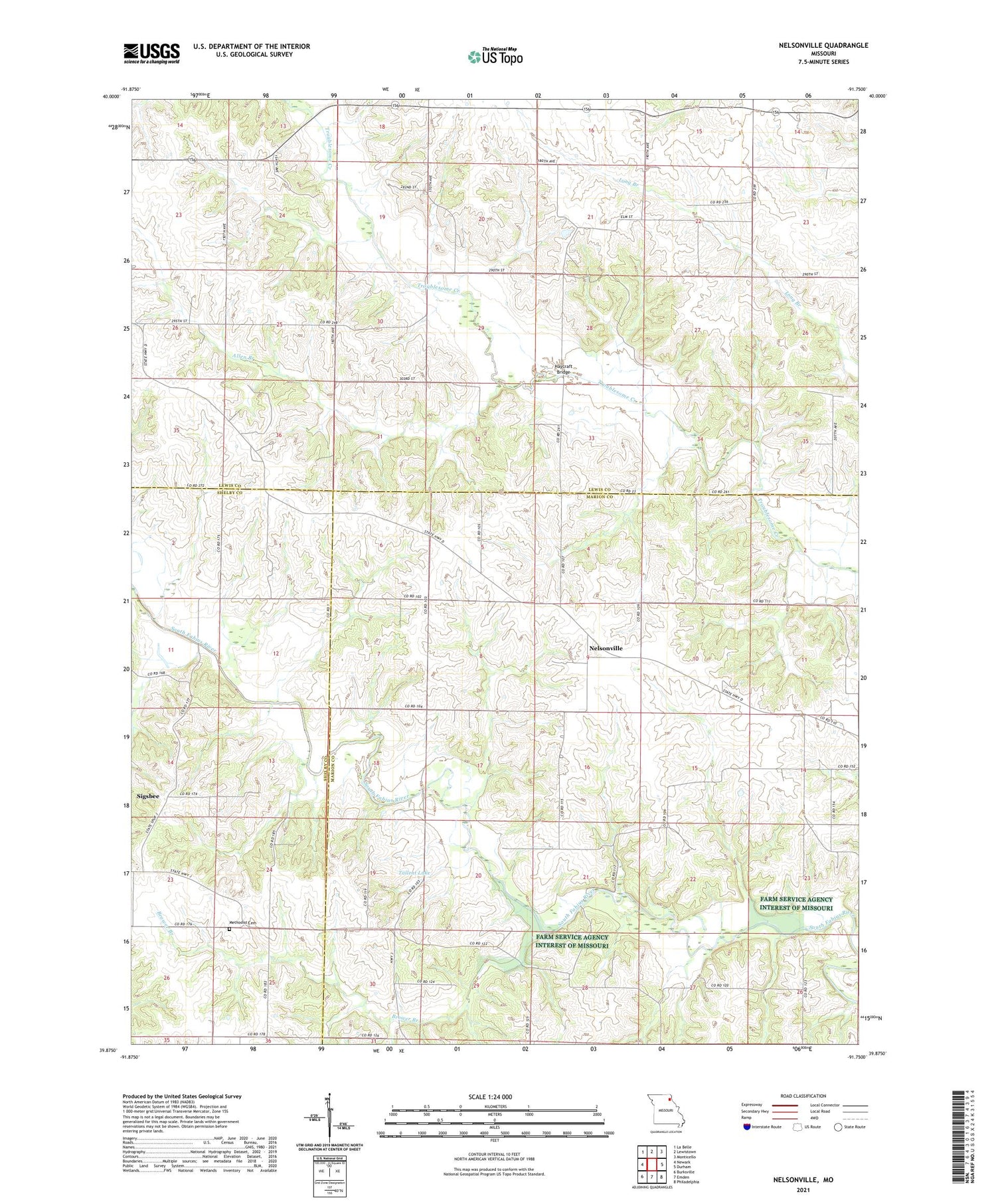 Nelsonville Missouri US Topo Map Image