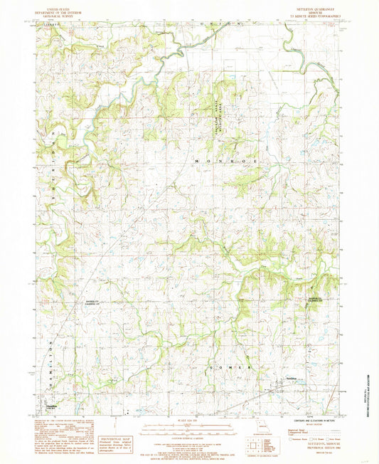 Classic USGS Nettleton Missouri 7.5'x7.5' Topo Map Image