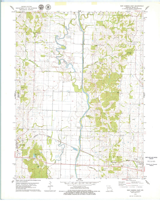 Classic USGS New Cambria East Missouri 7.5'x7.5' Topo Map Image