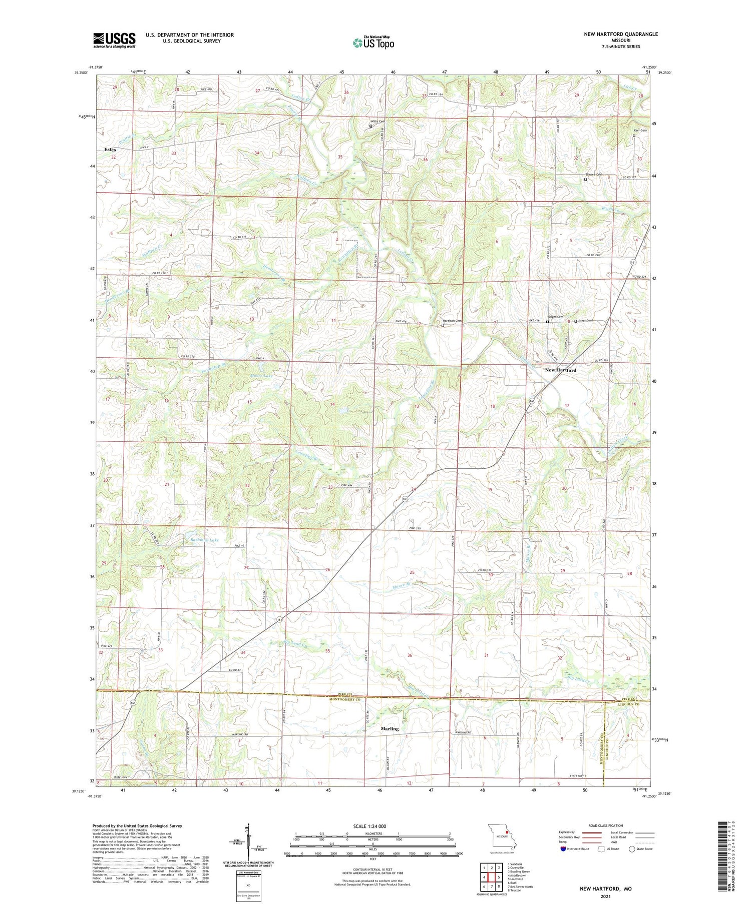 New Hartford Missouri US Topo Map Image