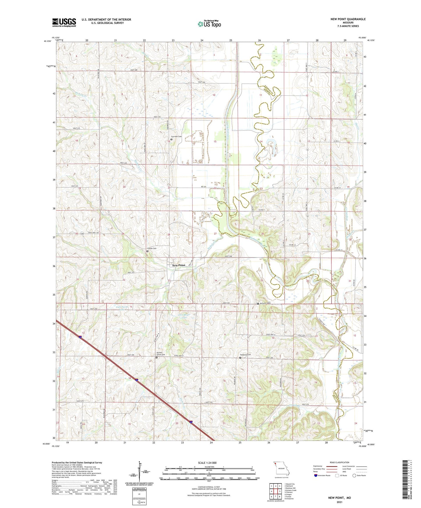 New Point Missouri US Topo Map Image