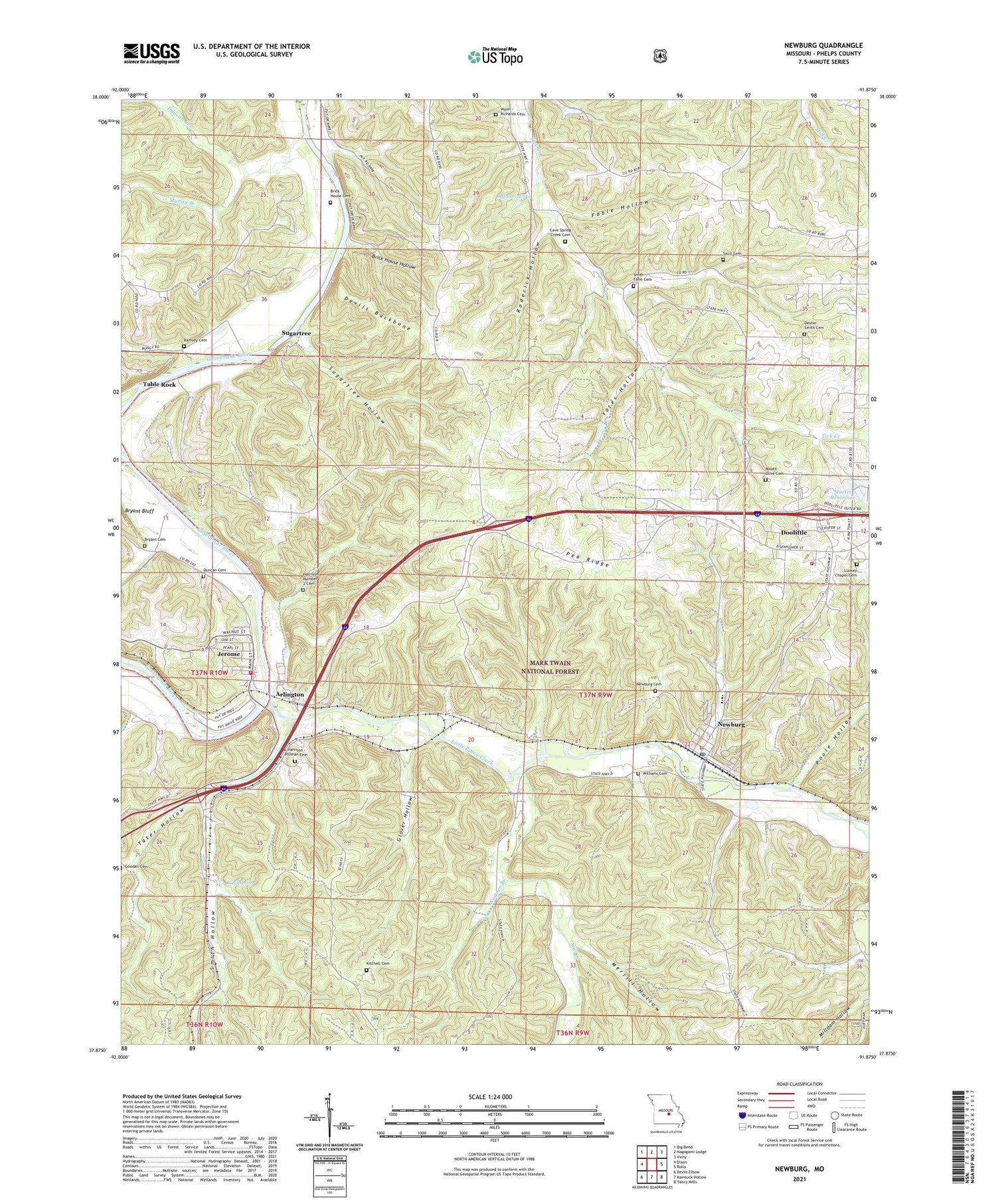 Newburg Missouri US Topo Map Image