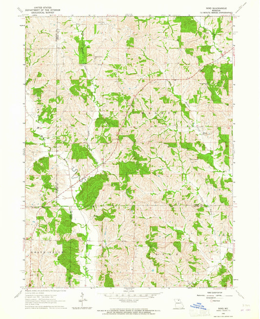 Classic USGS Nind Missouri 7.5'x7.5' Topo Map Image