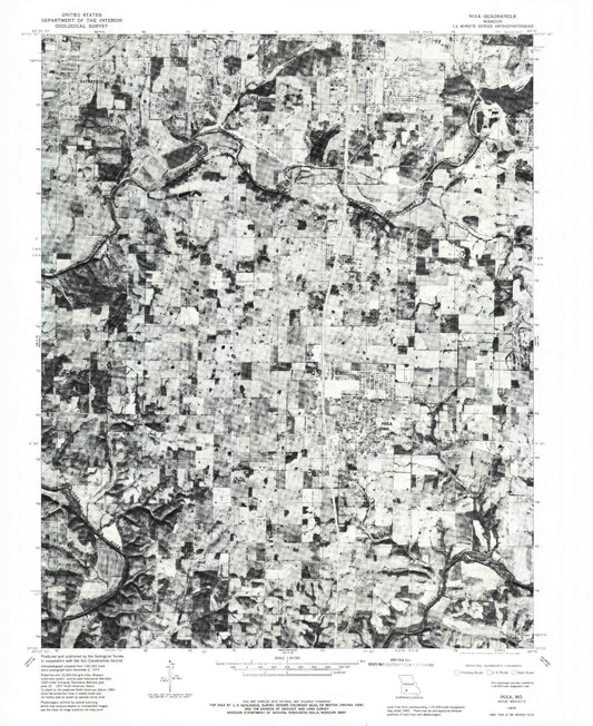 Classic USGS Nixa Missouri 7.5'x7.5' Topo Map Image