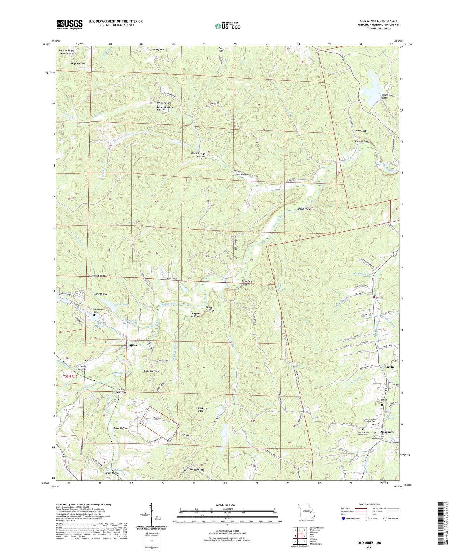 Old Mines Missouri US Topo Map Image