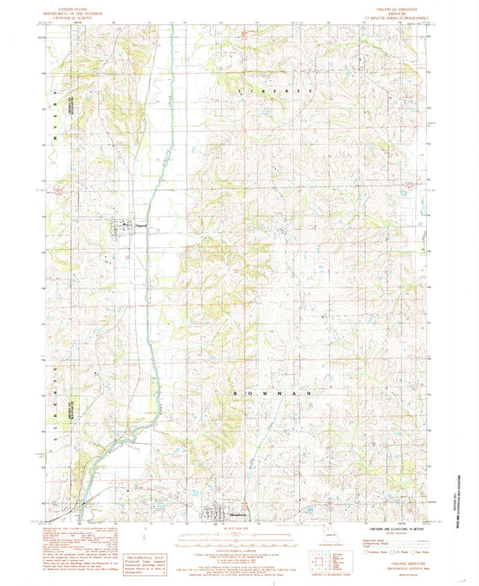 Classic USGS Osgood Missouri 7.5'x7.5' Topo Map Image
