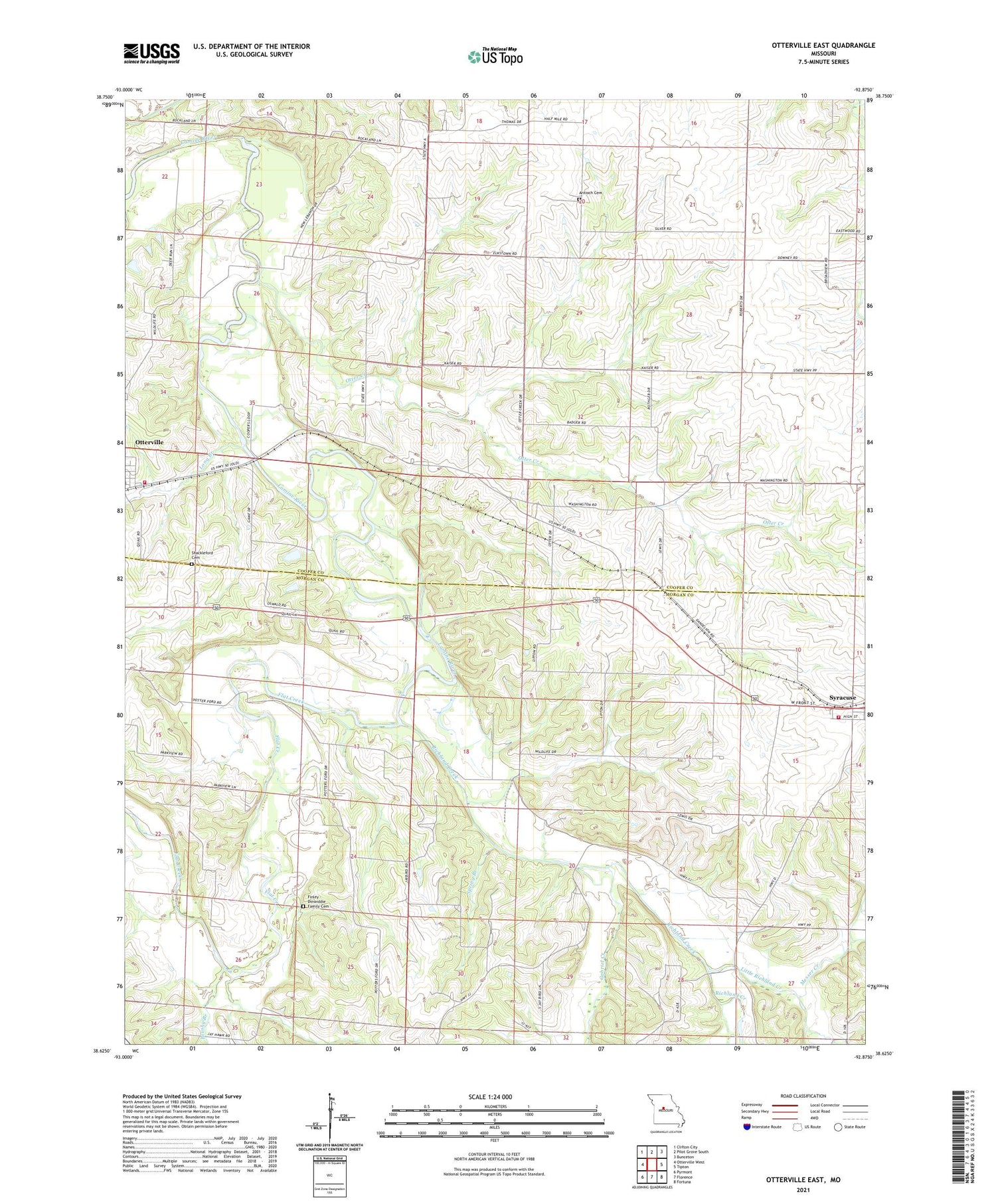 Otterville East Missouri US Topo Map Image