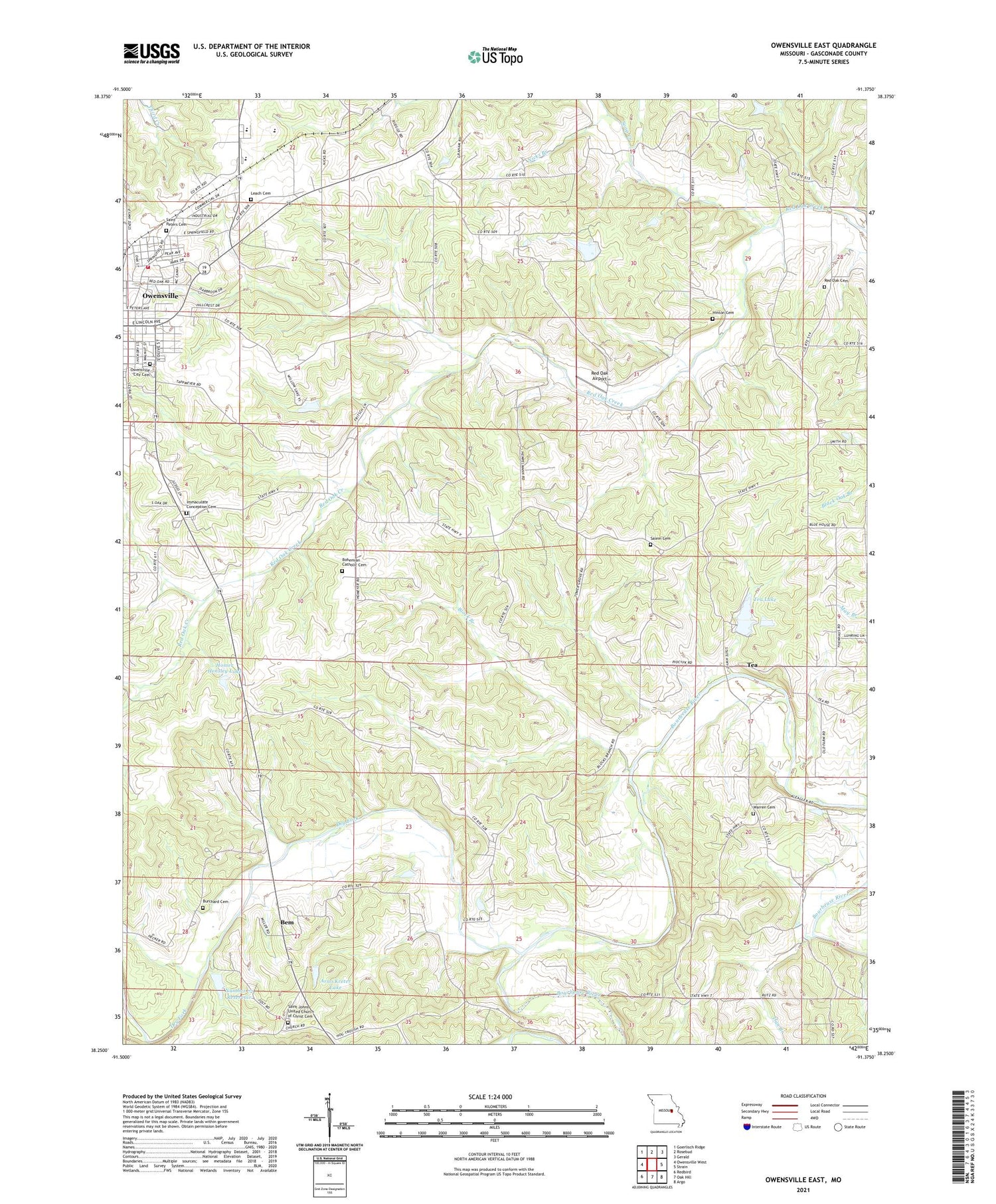 Owensville East Missouri US Topo Map Image