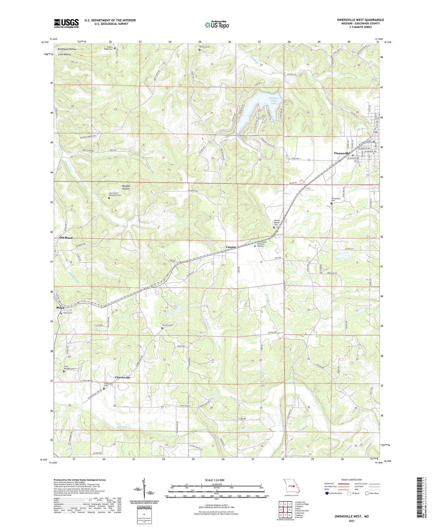Owensville West Missouri US Topo Map Image