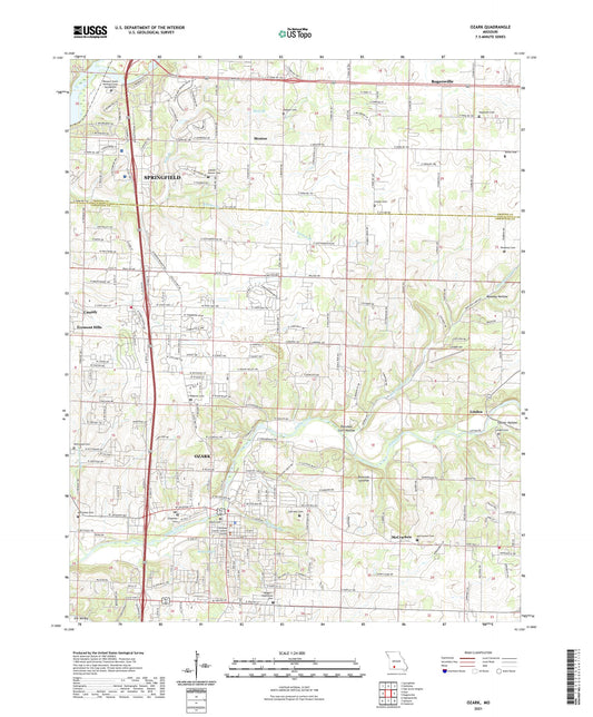 Ozark Missouri US Topo Map Image