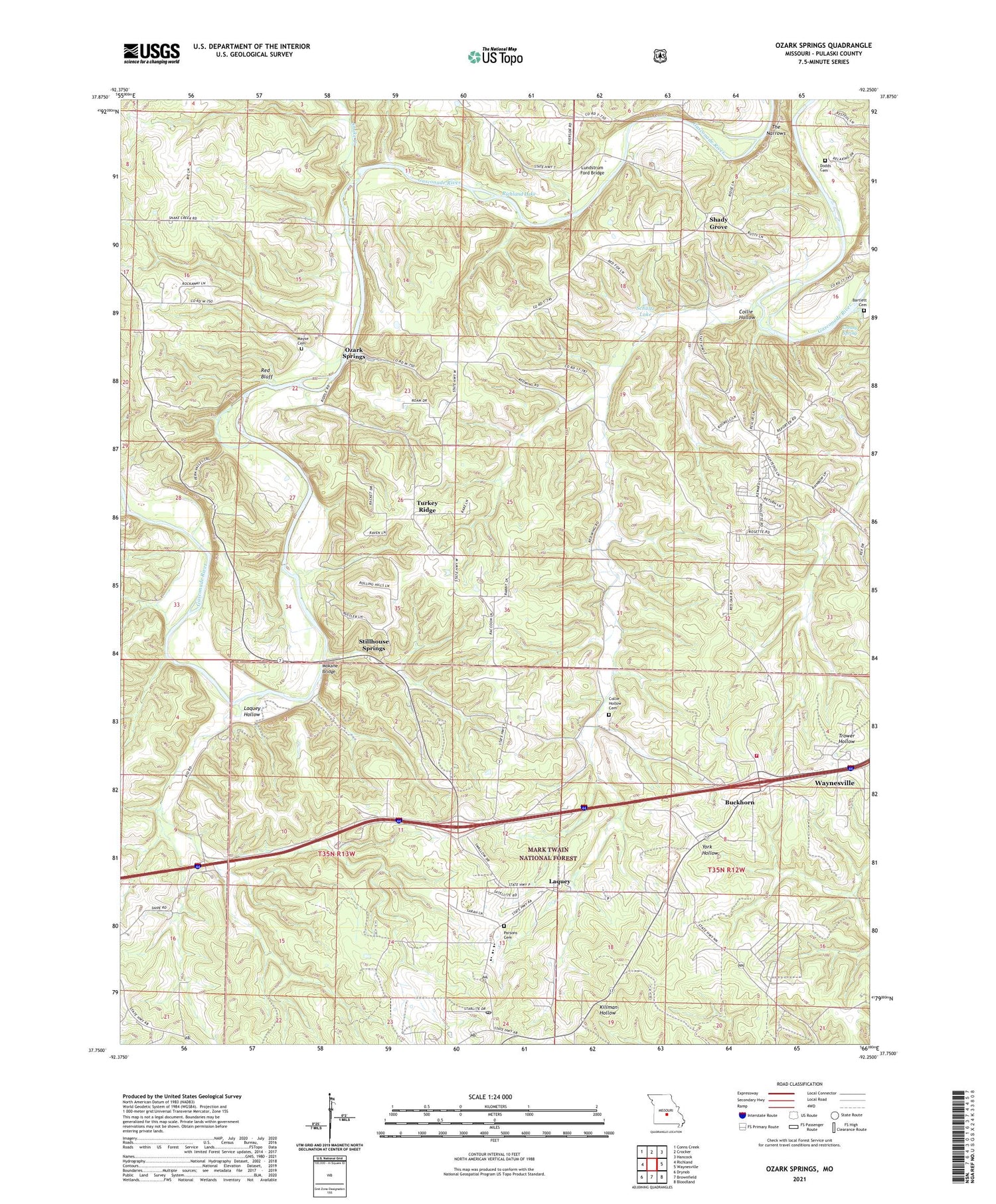 Ozark Springs Missouri US Topo Map Image