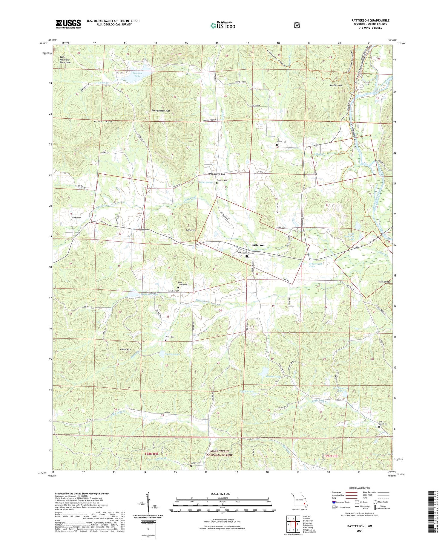 Patterson Missouri US Topo Map Image