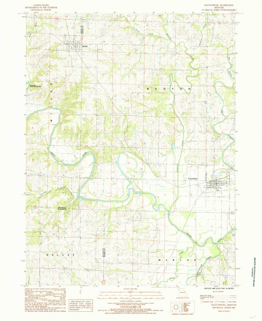 Classic USGS McFall Missouri 7.5'x7.5' Topo Map Image