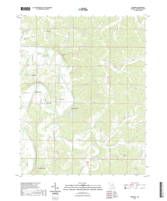 Pershing Missouri US Topo Map Image
