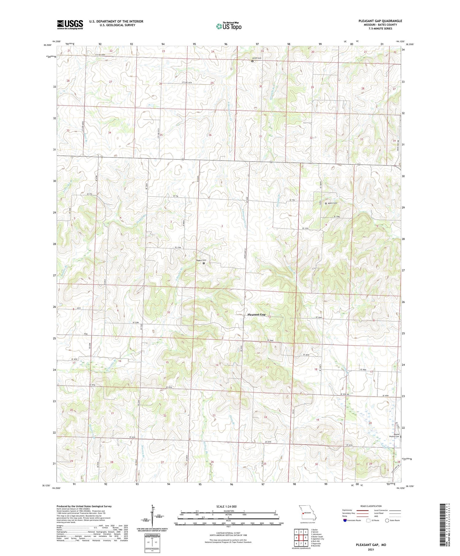 Pleasant Gap Missouri US Topo Map Image