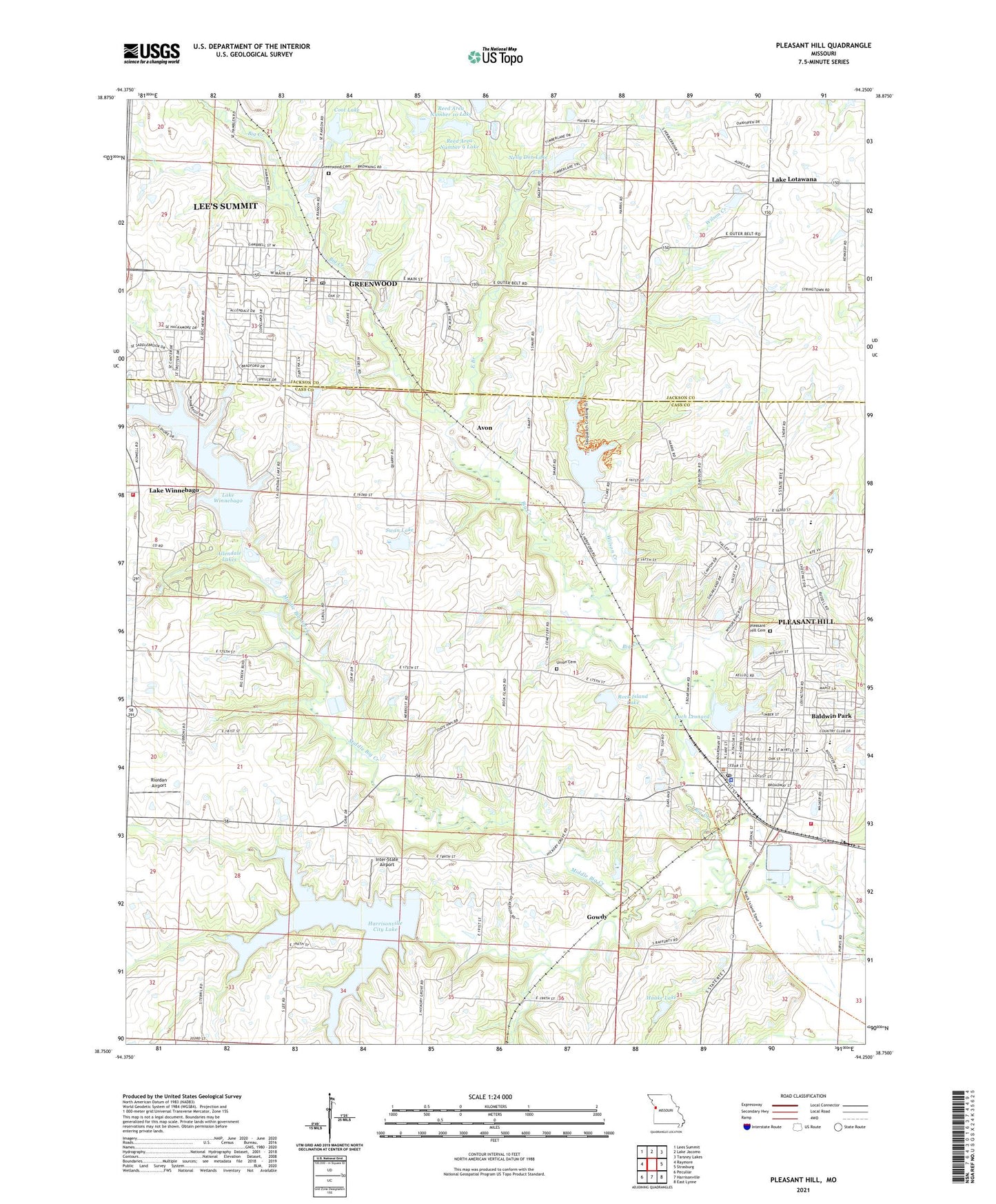 Pleasant Hill Missouri US Topo Map Image