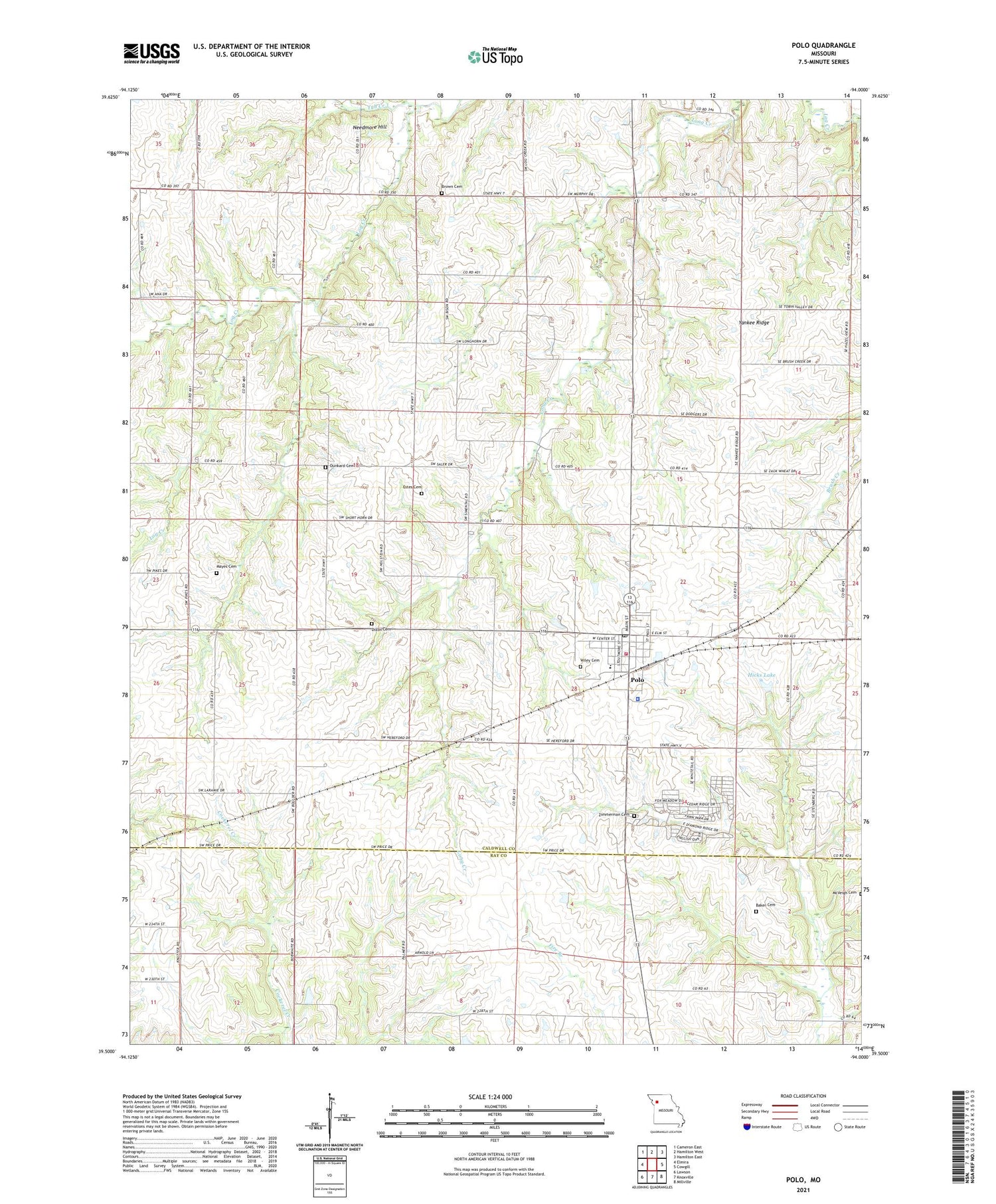 Polo Missouri US Topo Map Image