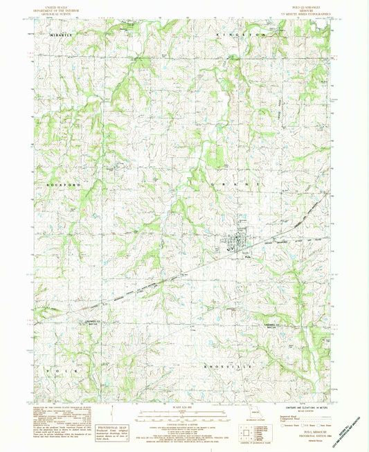 Classic USGS Polo Missouri 7.5'x7.5' Topo Map Image