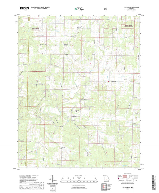 Pottersville Missouri US Topo Map Image