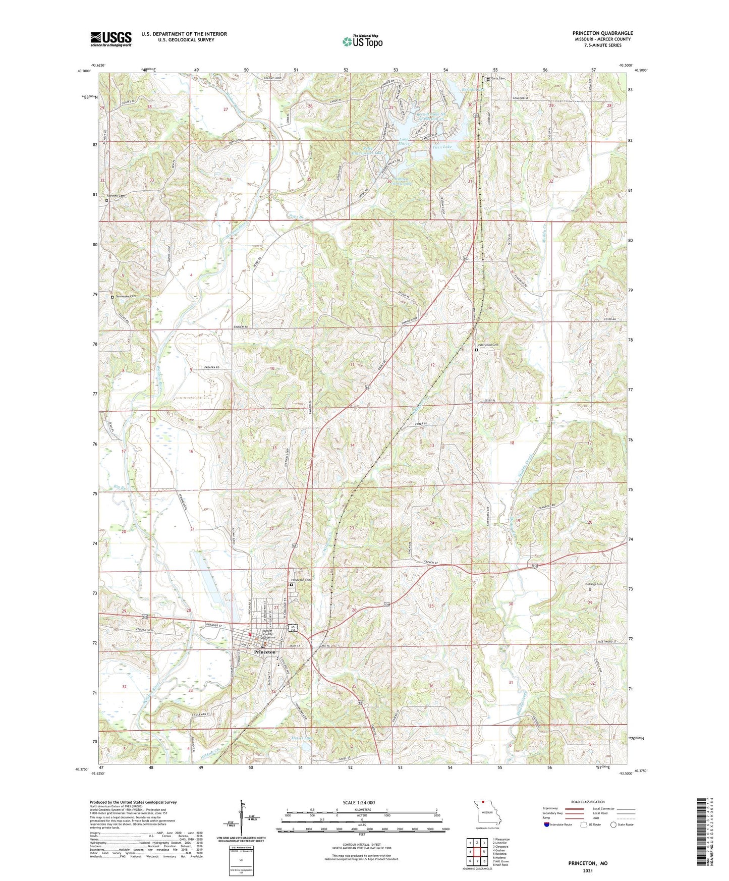 Princeton Missouri US Topo Map Image