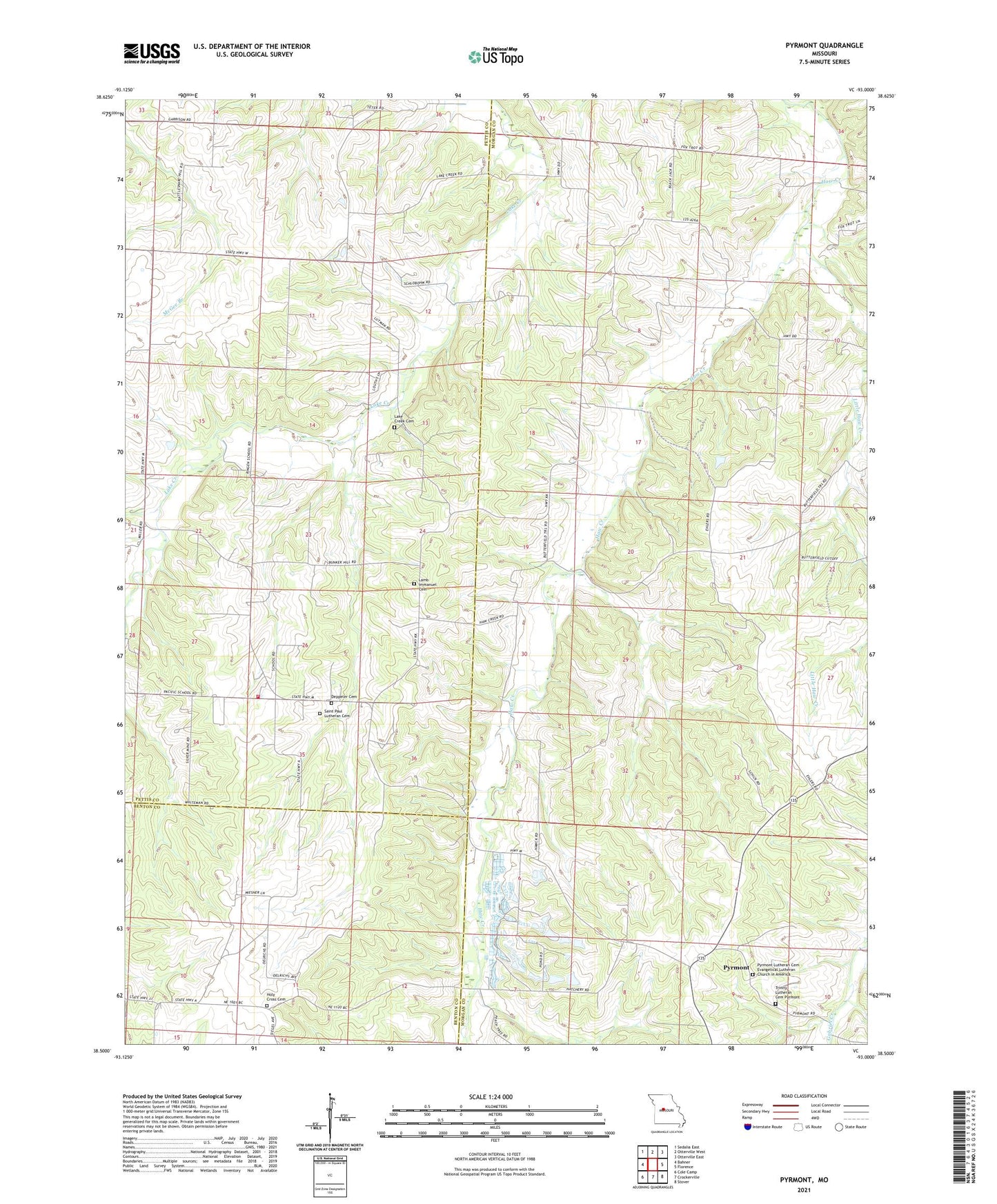 Pyrmont Missouri US Topo Map Image