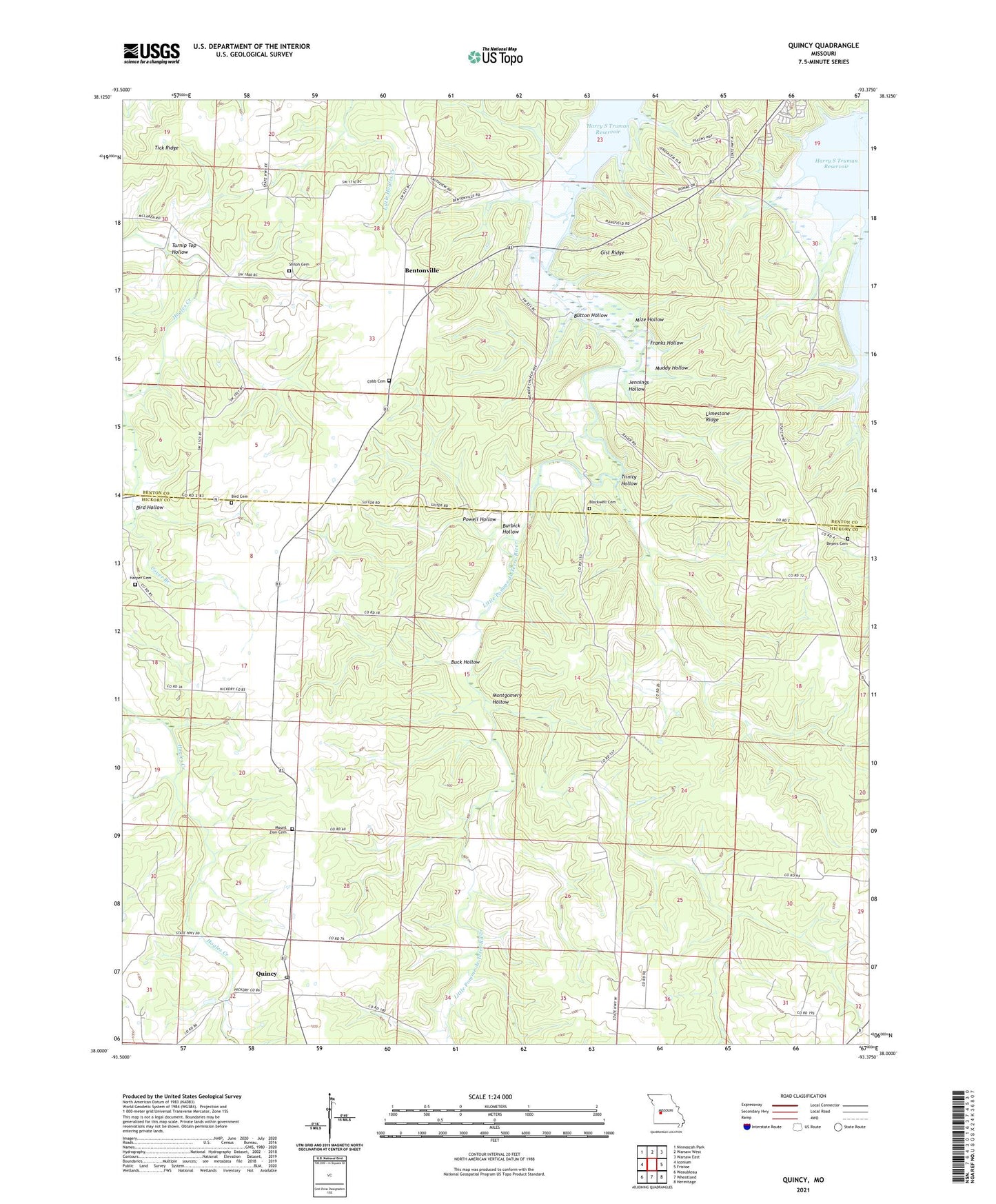 Quincy Missouri US Topo Map Image