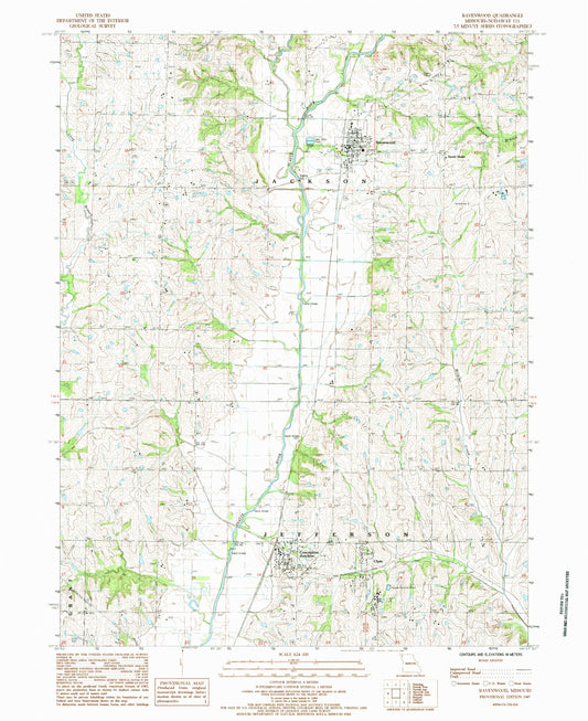 Classic USGS Ravenwood Missouri 7.5'x7.5' Topo Map Image