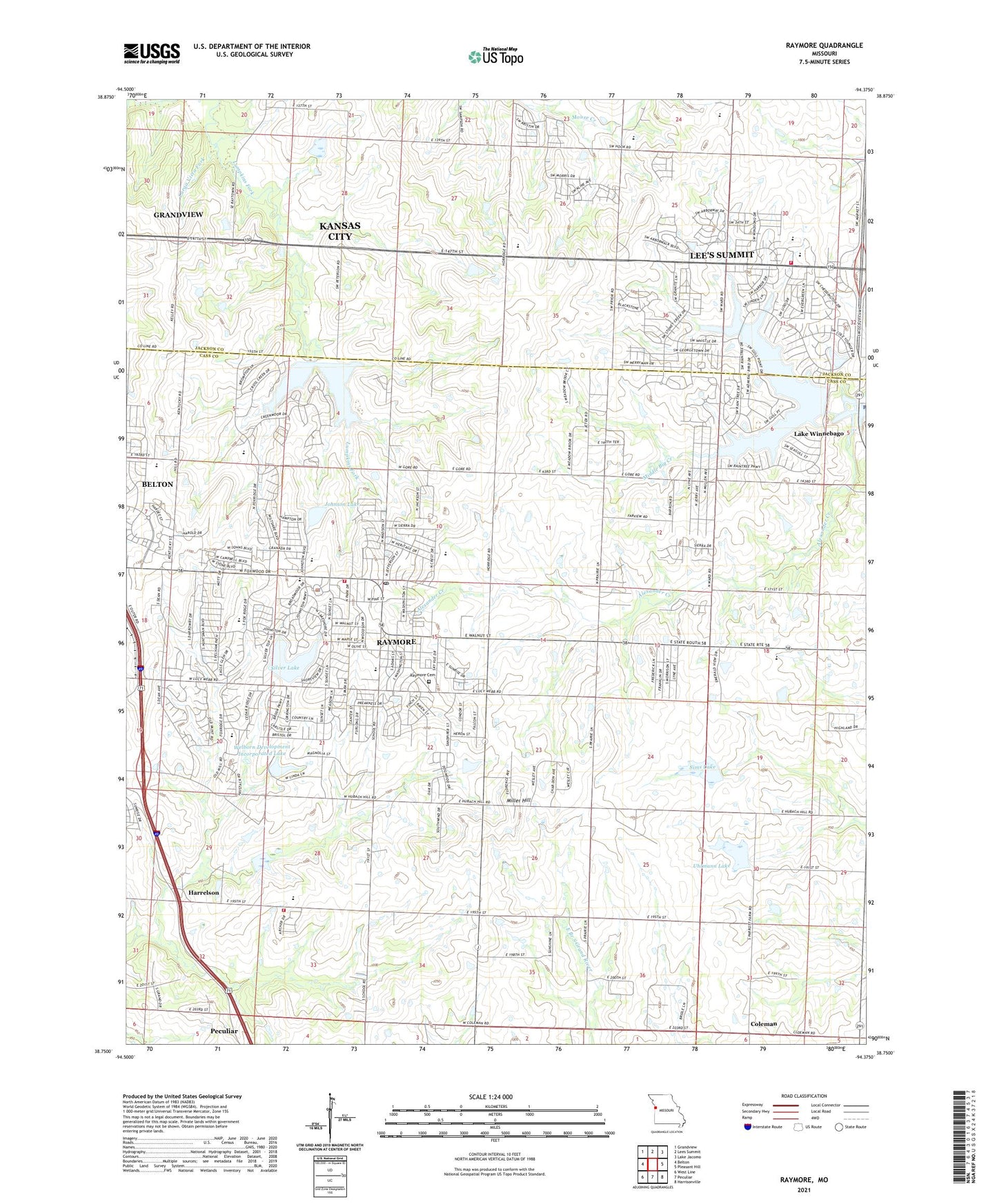 Raymore Missouri US Topo Map Image
