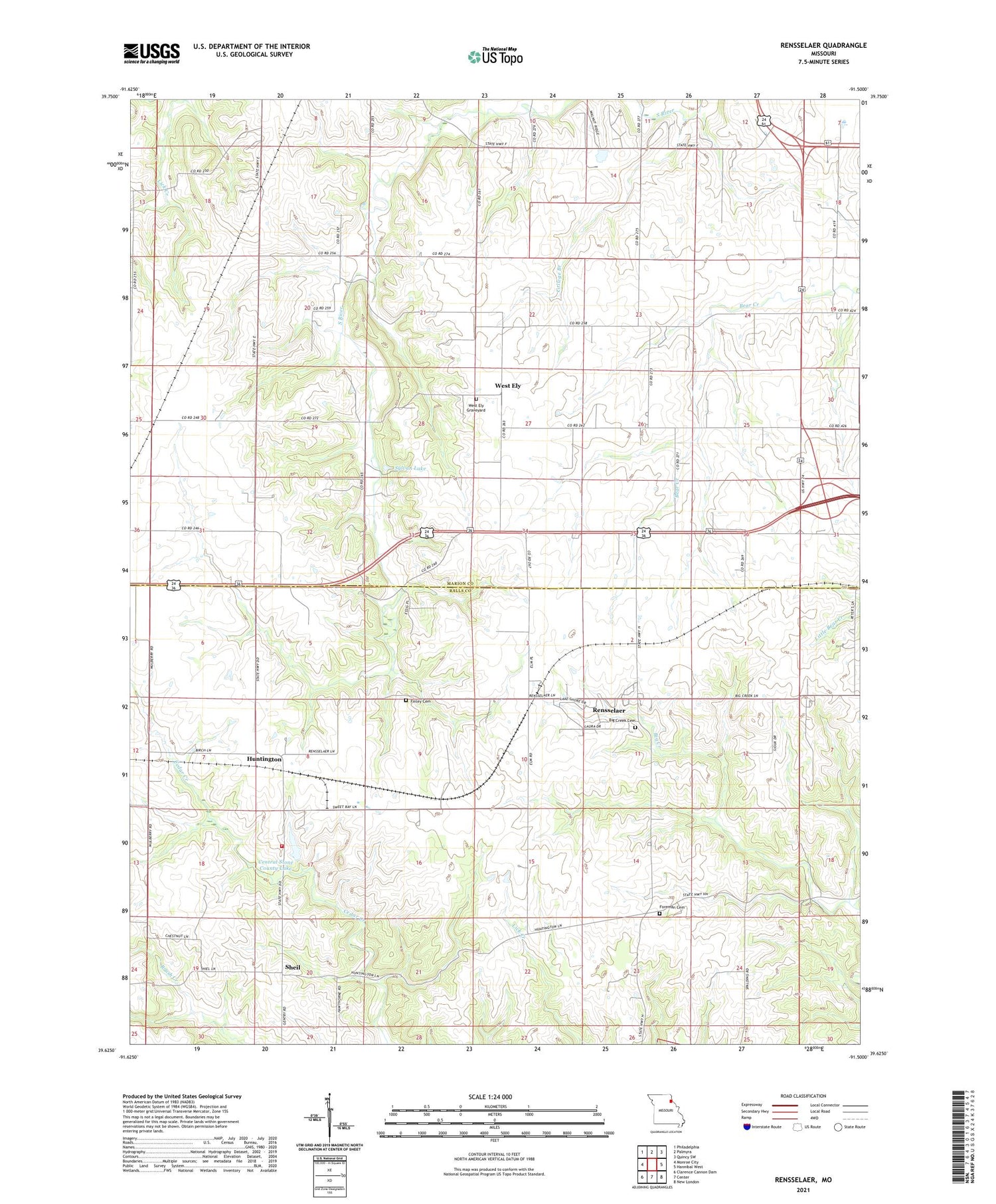 Rensselaer Missouri US Topo Map Image